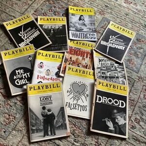 10 Broadway show PlayBills , 1signed by 2 cast members